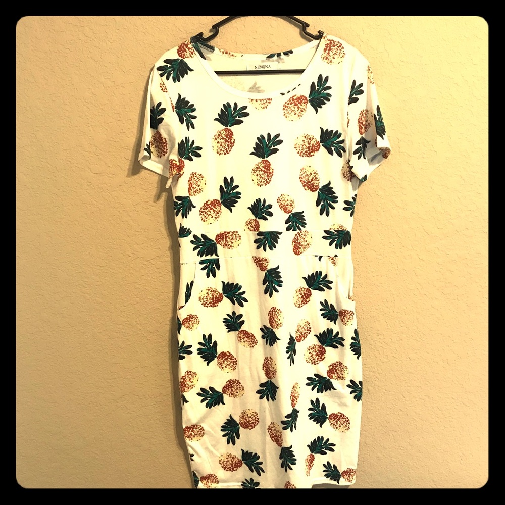 Pineapple Knee Length Summer Dress